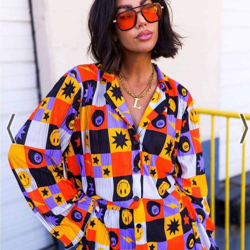 Sold out! Dressed in Lala: Long Sleeve Plisse Set in Not Made To Be Subtle